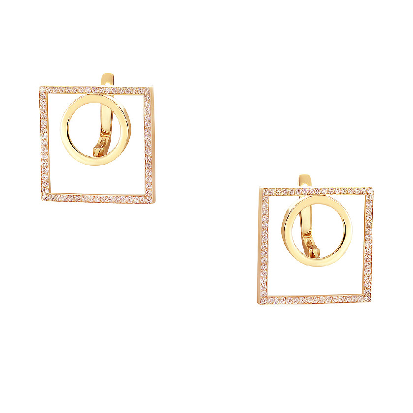 

Серьги из золота с фианитом Нефрит С1363-5101, С1363-5101
