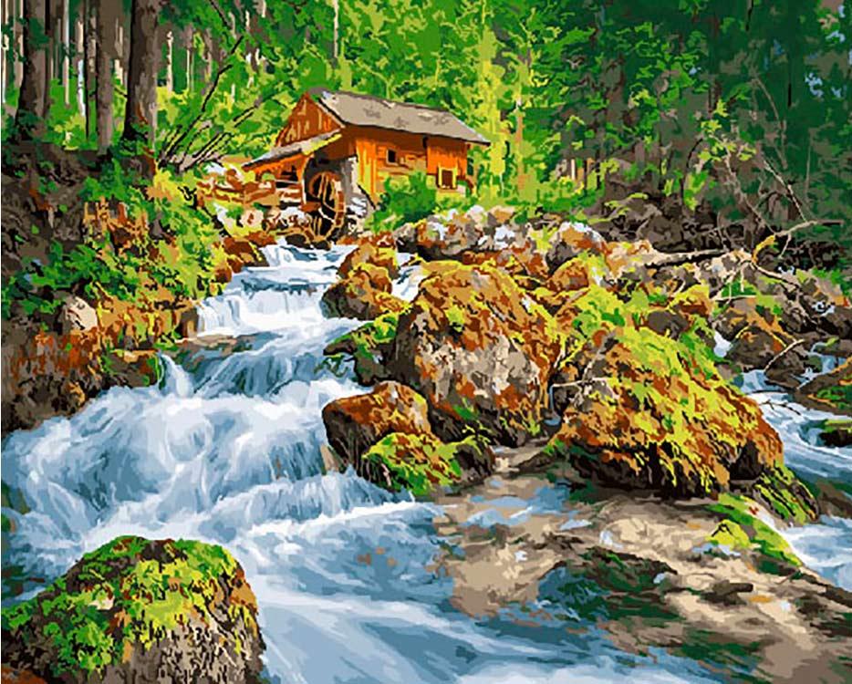 

Живопись по номерам ВанГогВоМне Водяная мельница 40x50, Водяная мельница