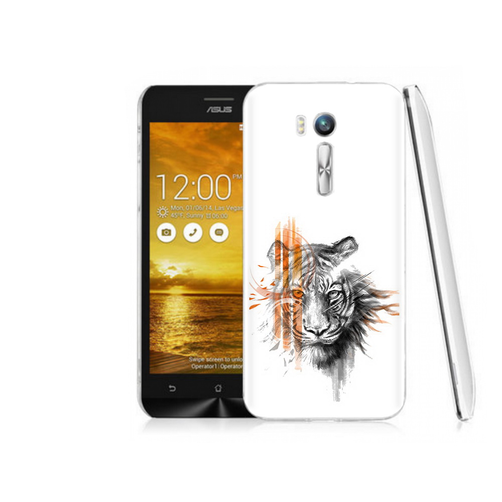 

Чехол MyPads Tocco для Asus ZenFone Go (ZB551KL) огненный тигр, Прозрачный, Tocco