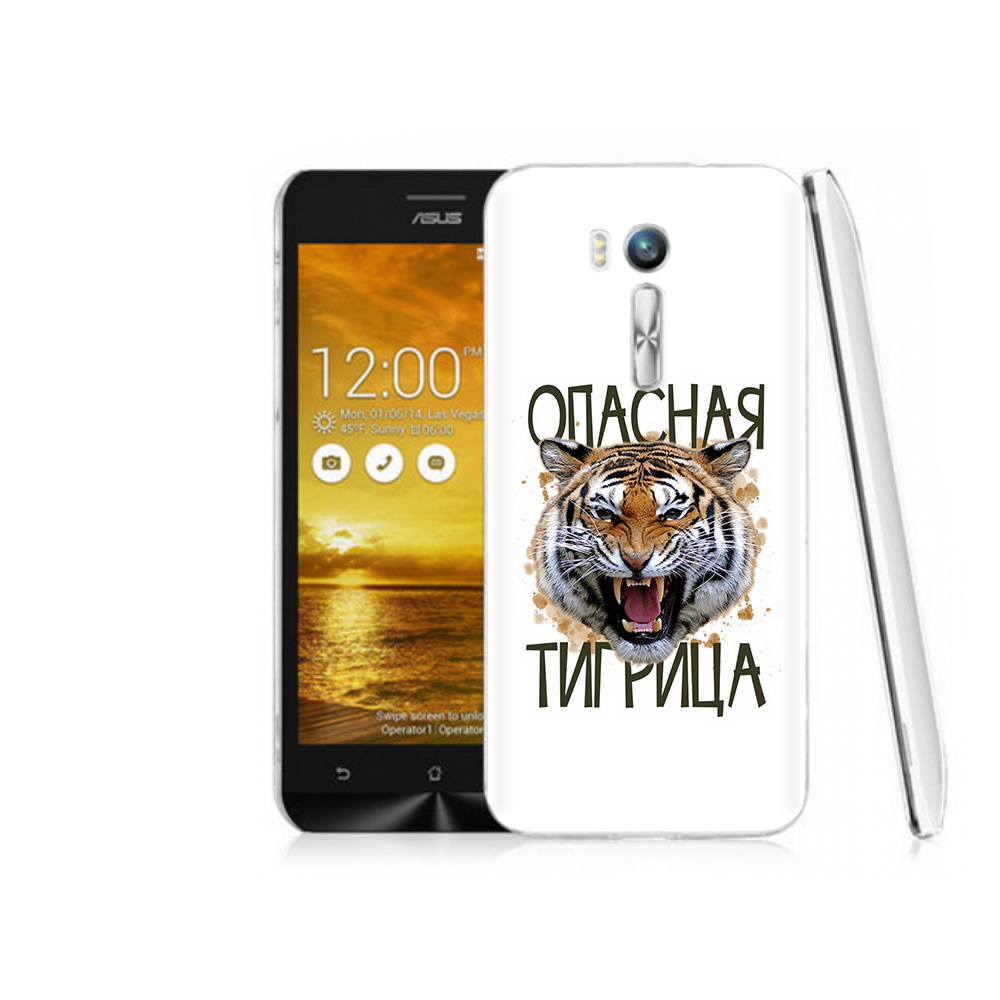 Чехол MyPads Tocco для Asus ZenFone Go (ZB551KL) опасная тигрица
