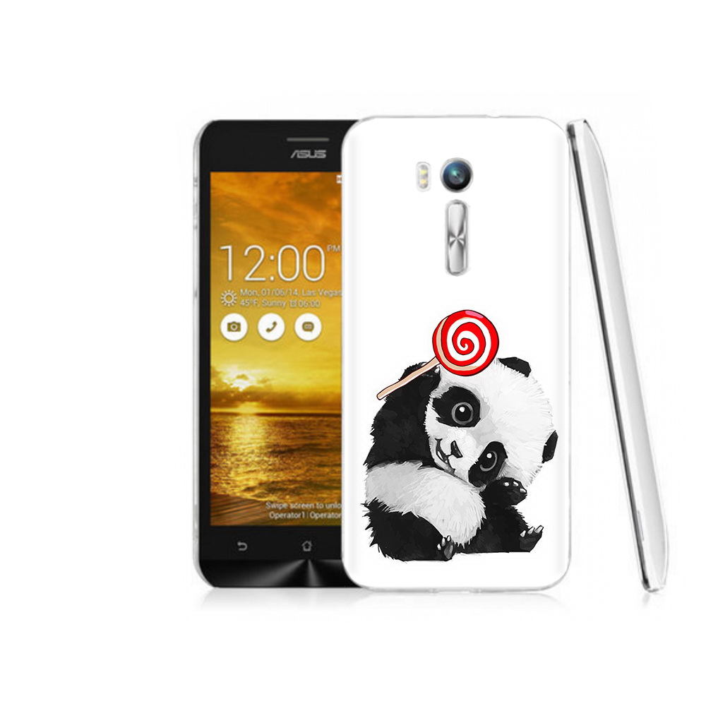 Чехол MyPads Tocco для Asus ZenFone Go (ZB551KL) панда с леденцом