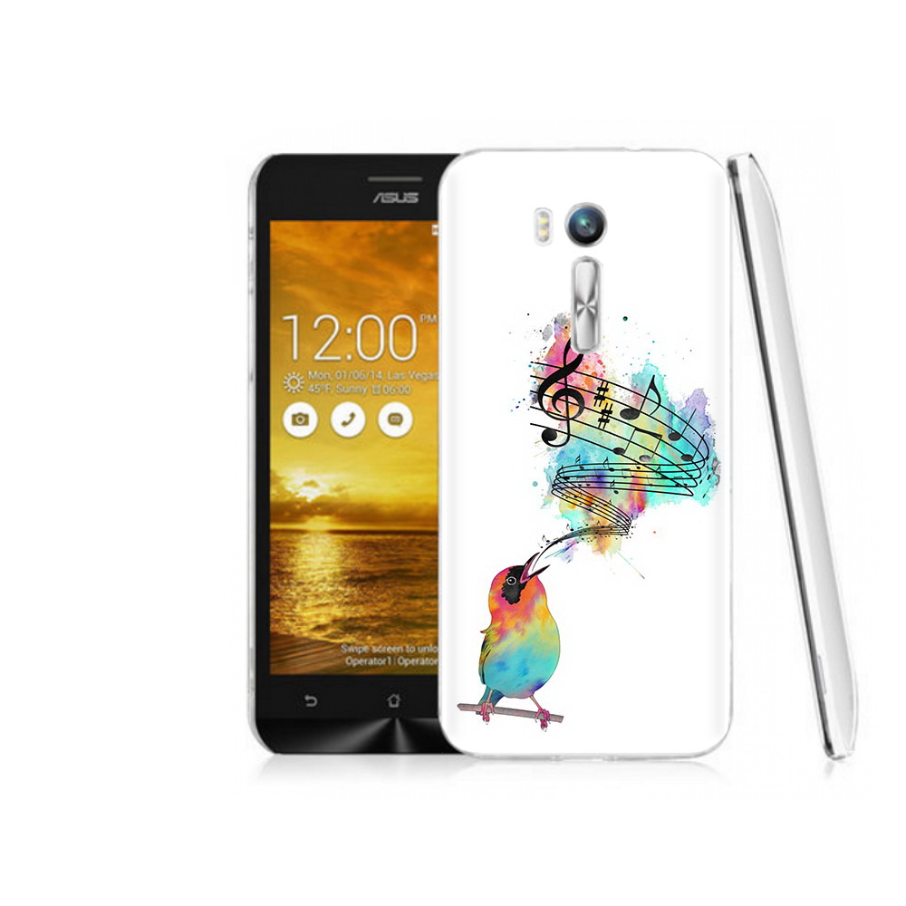 

Чехол MyPads Tocco для Asus ZenFone Go (ZB551KL) певчая птичка, Прозрачный, Tocco