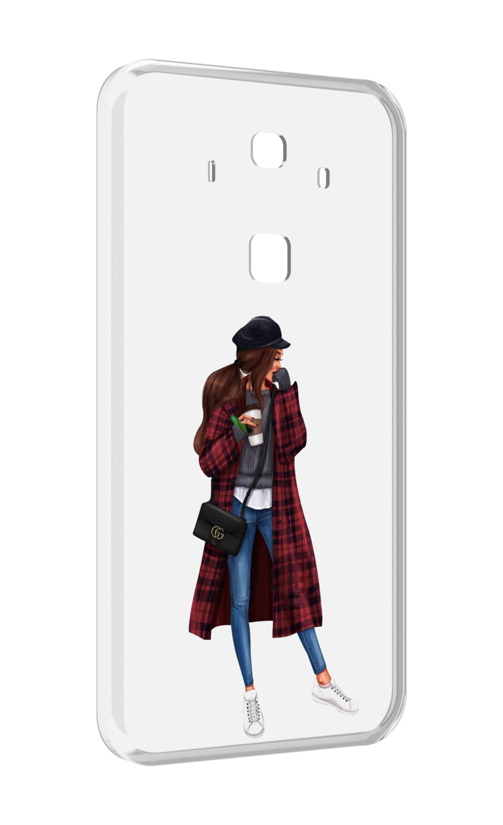 Чехол MyPads девушка-в-клетчатом-пальто для Huawei Mate 10 Pro