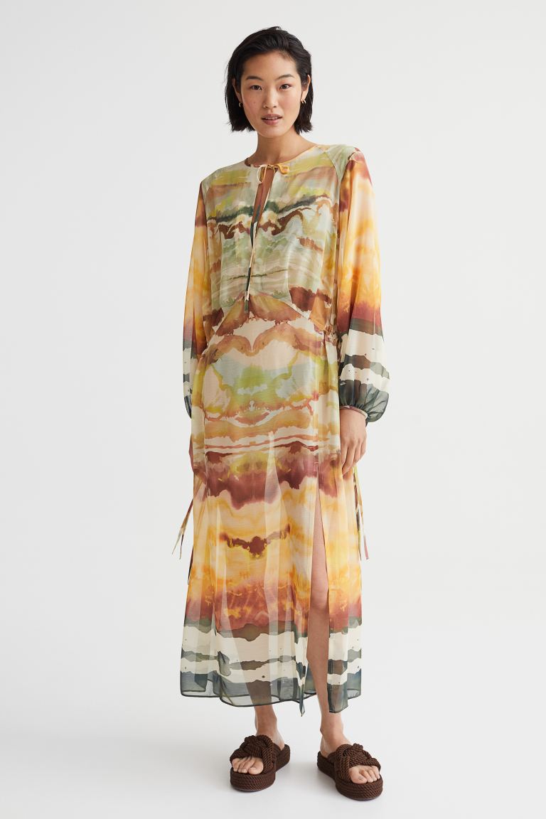 Платье женское H&M 1105027001 желтое L (доставка из-за рубежа)