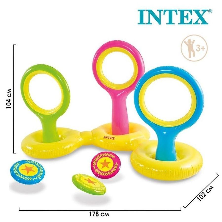 

Игровой набор Intex Летающий диск с 3 дисками 178х102х104 см, от 3 лет