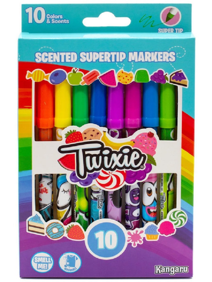 

Ароматизированные тонкие фломастеры Kangaru toys Twixie Super Tip смываемые (10 шт.) 7086