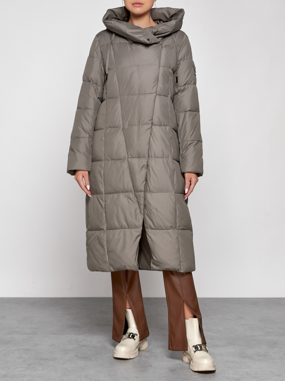 

Пальто женское NoBrand AD13363 коричневое 2XL, Коричневый, AD13363