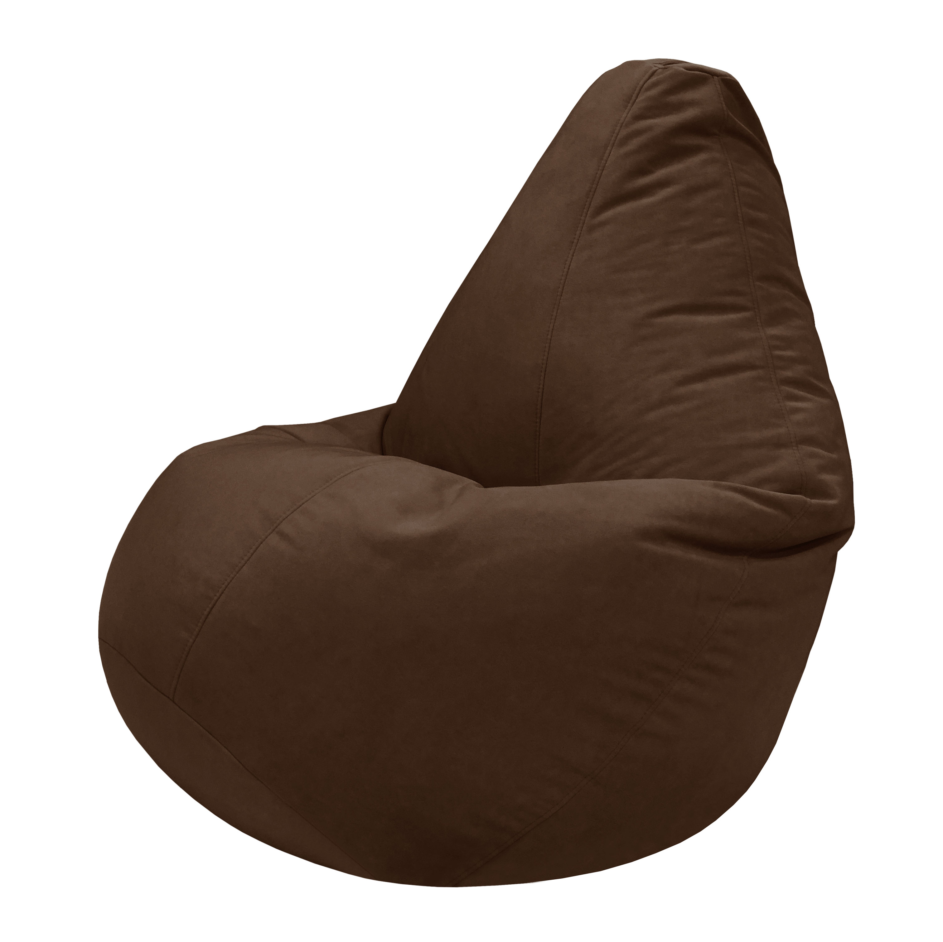 Кресло-мешок папа пуф велюр коричневый хxl 135x90