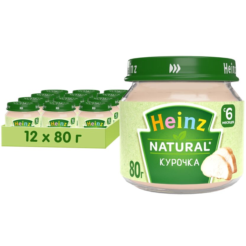 

Пюре Heinz курочка, с 6 месяцев, 80 г, 12 шт., Курочка