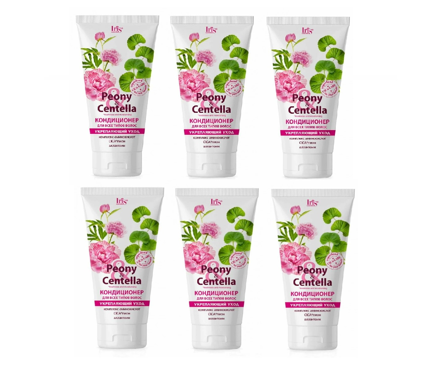 

Кондиционер для волос Iris cosmetic Peony Centella укрепляющий 180 мл 6шт, Peony & Centella укрепляющий