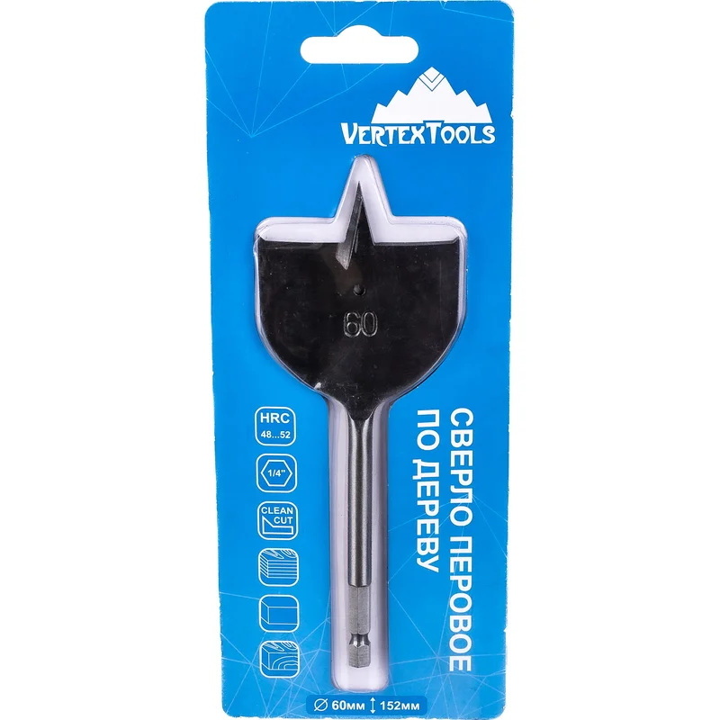 

Vertextools СВЕРЛО ПО ДЕРЕВУ ПЕРОВОЕ, ШЕСТИГРАННЫЙ ХВОСТОВИК 60ММ 1133-60