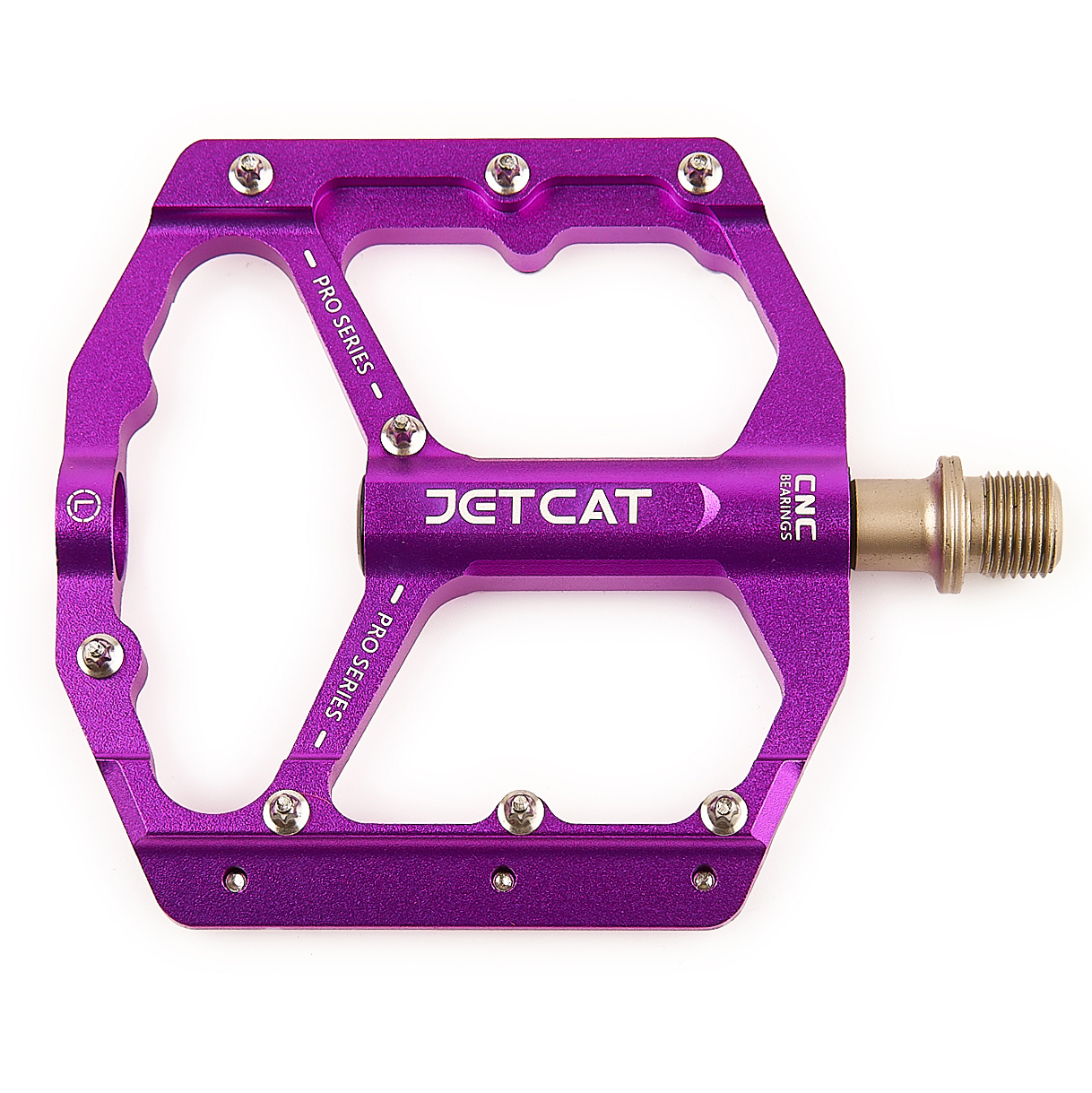 Педали велосипедные JETCAT PRO 115 алюминиевые 3 промподшипника фиолетовые