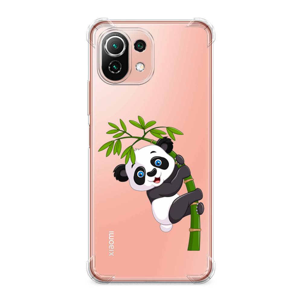 

Противоударный силиконовый чехол "Панда на бамбуке" на Xiaomi Mi 11 Lite, Разноцветный, 310251-1