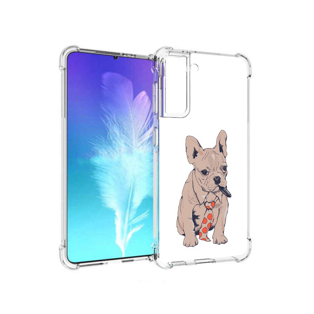 

Чехол MyPads Tocco для Samsung Galaxy S21 бульдог с сигарой (PT157088.510.250), Прозрачный, Tocco