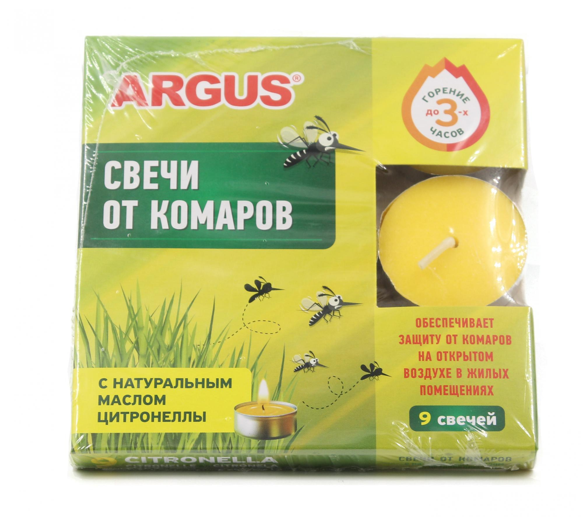 

Антимоскитная свеча цитронелла Argus 4687201841210 9 шт., Желтый