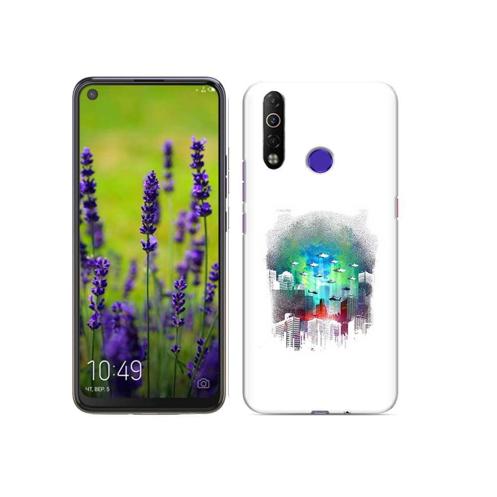 

Чехол MyPads Tocco для Tecno Camon 12 Air город в свечении, Прозрачный, Tocco