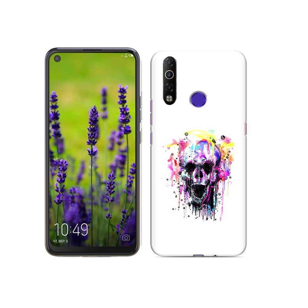 

Чехол MyPads Tocco для Tecno Camon 12 Air граффити череп, Прозрачный, Tocco