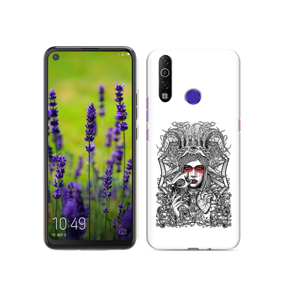 

Чехол MyPads Tocco для Tecno Camon 12 Air грусная девушка, Прозрачный, Tocco