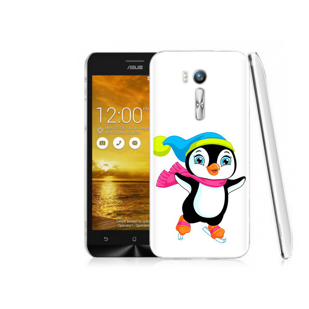

Чехол MyPads Tocco для Asus ZenFone Go (ZB551KL) пингвин на коньках, Прозрачный, Tocco