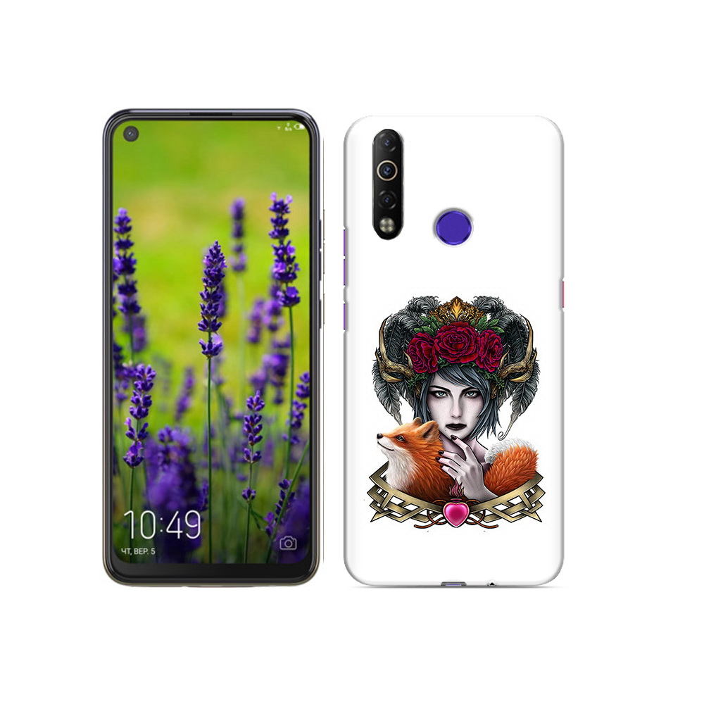 

Чехол MyPads Tocco для Tecno Camon 12 Air девушка с лисой, Прозрачный, Tocco