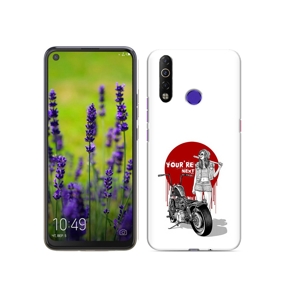 

Чехол MyPads Tocco для Tecno Camon 12 Air девушка с мотоциклом, Прозрачный, Tocco