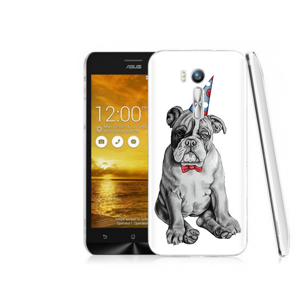 

Чехол MyPads Tocco для Asus ZenFone Go (ZB551KL) праздничный щенок, Прозрачный, Tocco