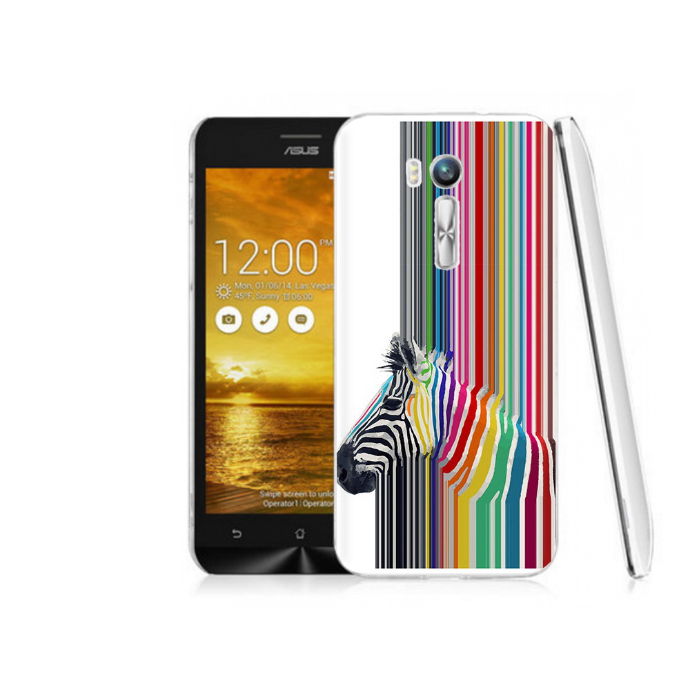 Чехол MyPads Tocco для Asus ZenFone Go (ZB551KL) радужная зебра