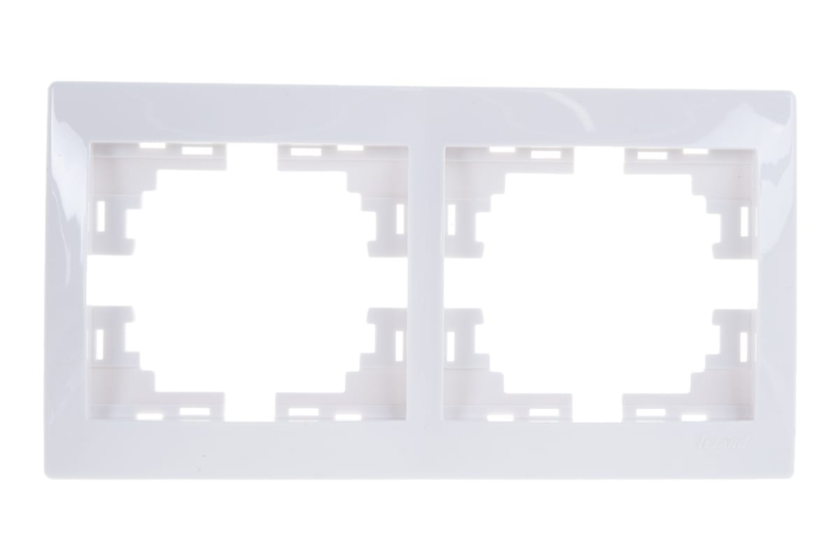 Двухместная горизонтальная рамка LEZARD MIRA б/ вст белый 701-0200-147 горизонтальная двухместная рамка stekker