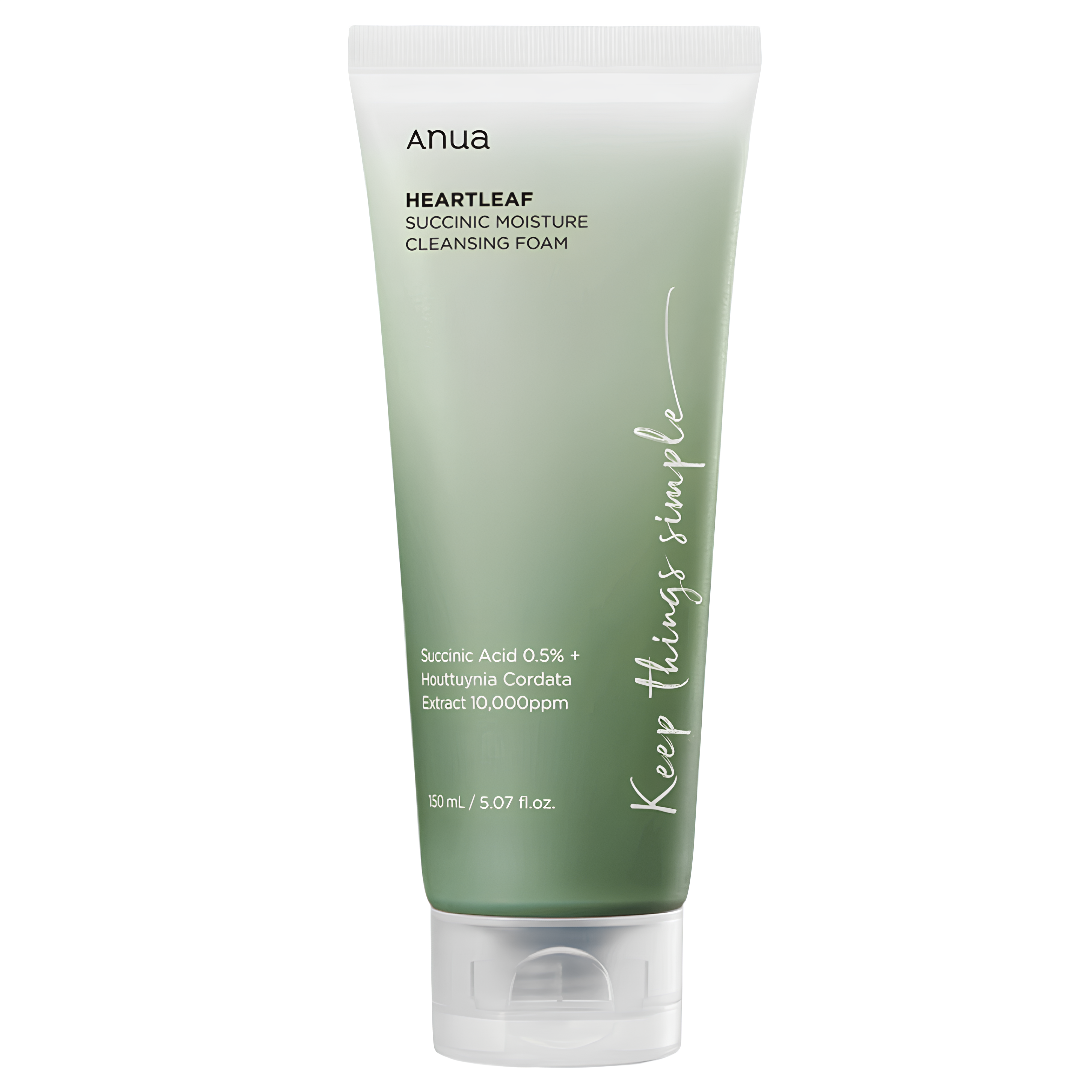 Гель-пенка с янтарной кислотой Anua Heartleaf Succinic Moisture Cleansing Foam 150 мл Южная Корея