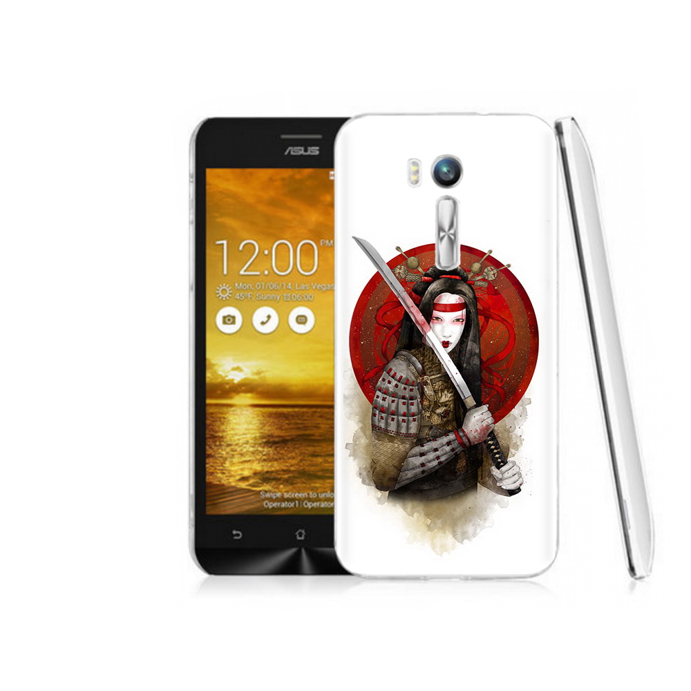 Чехол MyPads Tocco для Asus ZenFone Go (ZB551KL) рисованная девушка с катаной