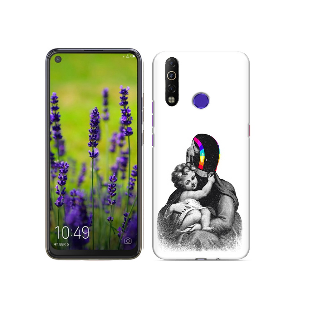

Чехол MyPads Tocco для Tecno Camon 12 Air защитник в шлеме, Прозрачный, Tocco