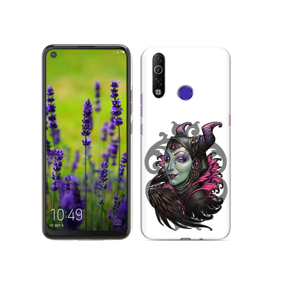 

Чехол MyPads Tocco для Tecno Camon 12 Air зеленая девушка с вороном, Прозрачный, Tocco