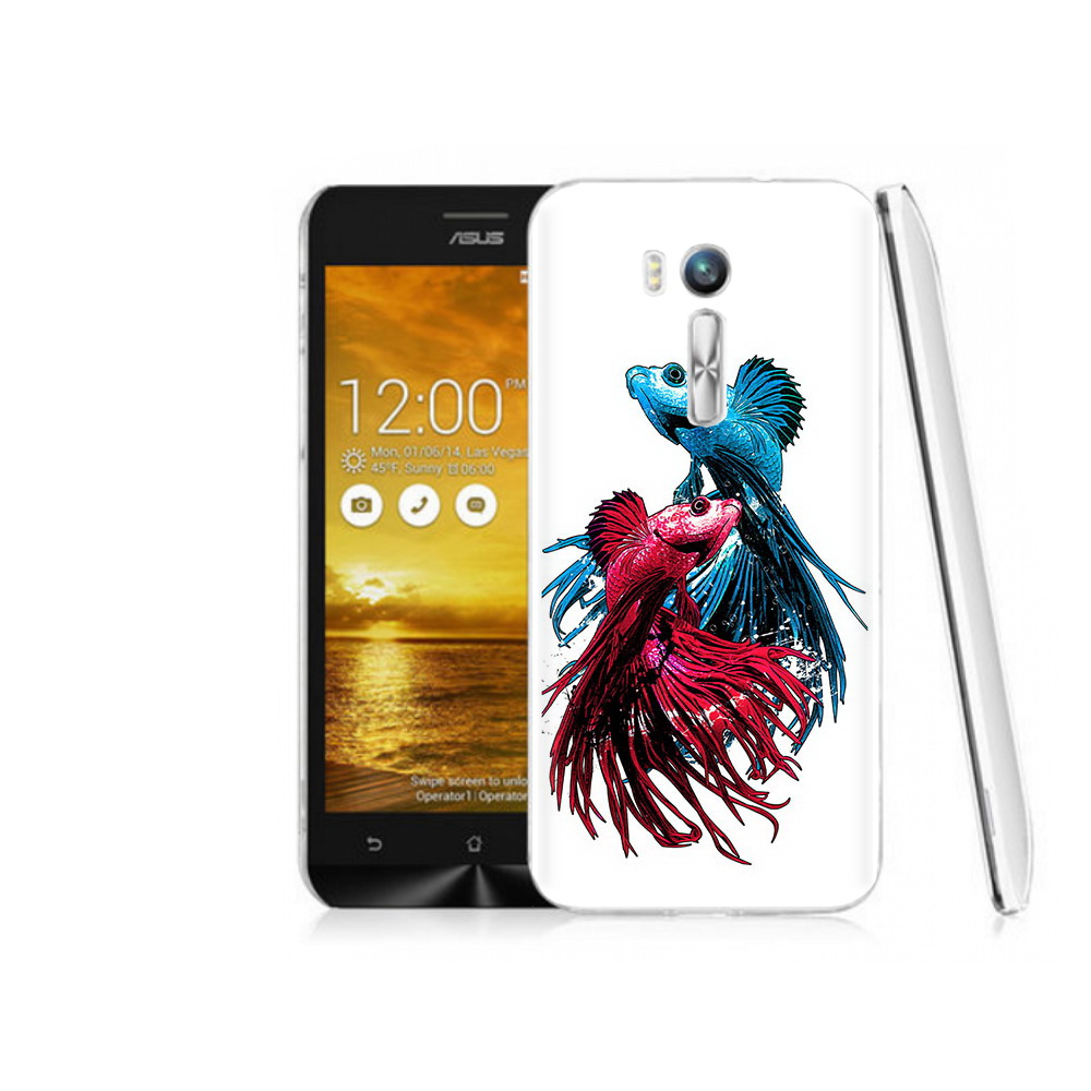 

Чехол MyPads Tocco для Asus ZenFone Go (ZB551KL) рыбы петушки, Прозрачный, Tocco