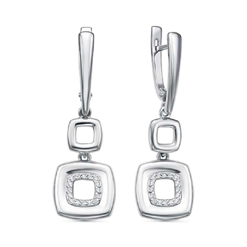 

Серьги подвески из серебра с фианитом Maskom 2000-3094_f-701, 2000-3094_f-701