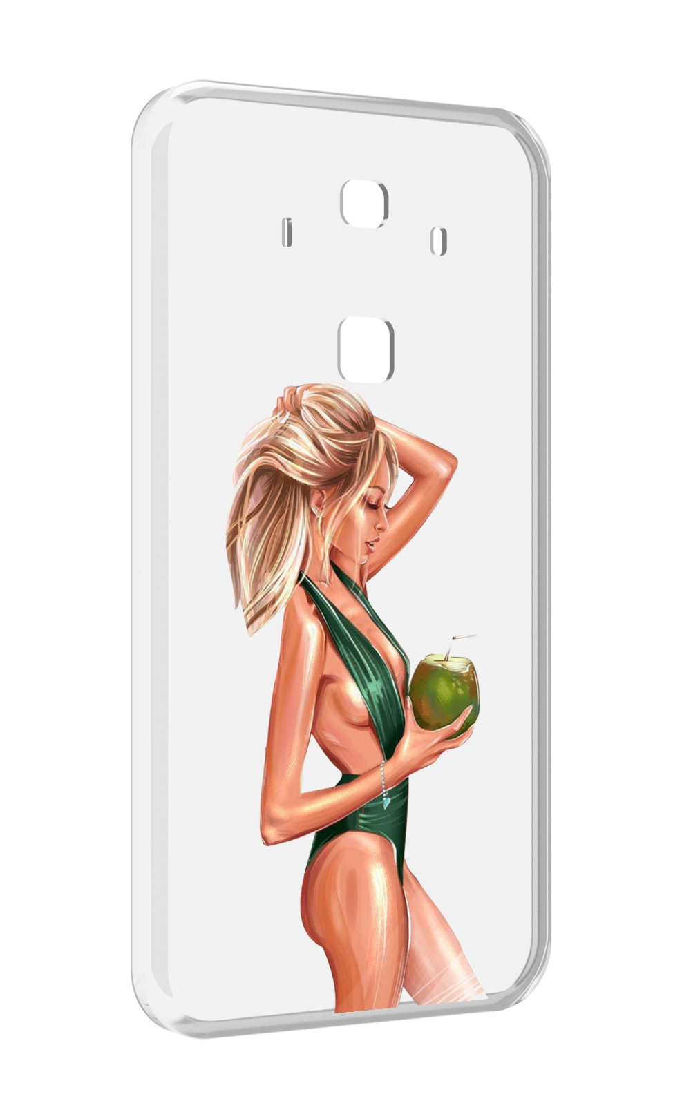 Чехол MyPads девушка-с-кокосом-в-зеленом-купальнике женский для Huawei Mate 10 Pro