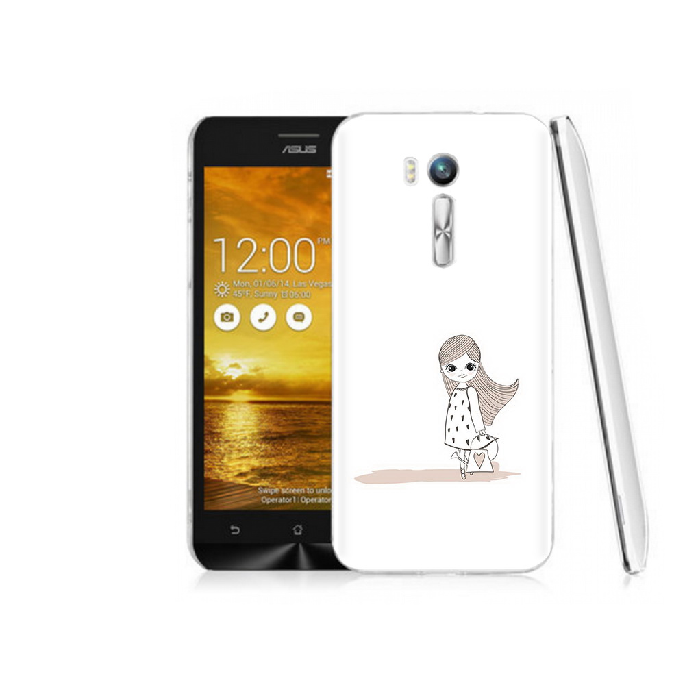 Чехол MyPads Tocco для Asus ZenFone Go (ZB551KL) Девочка с сумкой