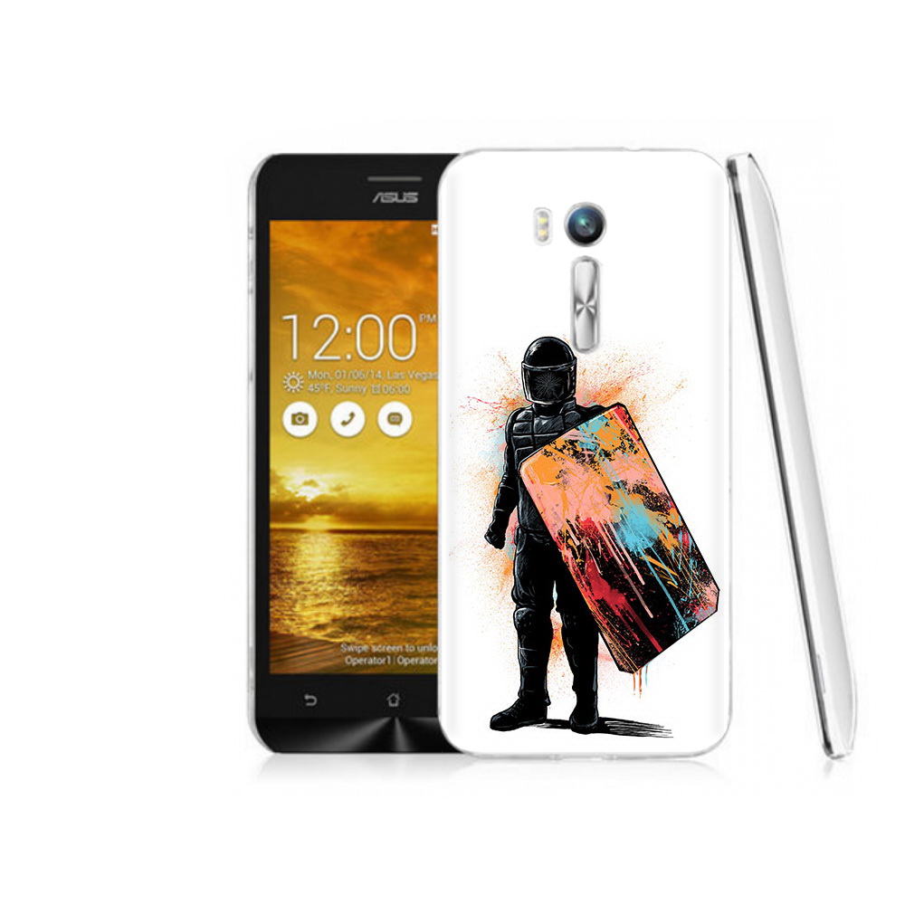 

Чехол MyPads Tocco для Asus ZenFone Go (ZB551KL) солдат с красочным щитом, Прозрачный, Tocco