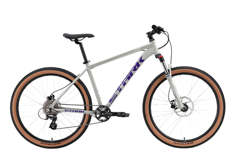 Велосипед Stark'24 Hunter 27.3 HD серый/фиолетовый, рост 16