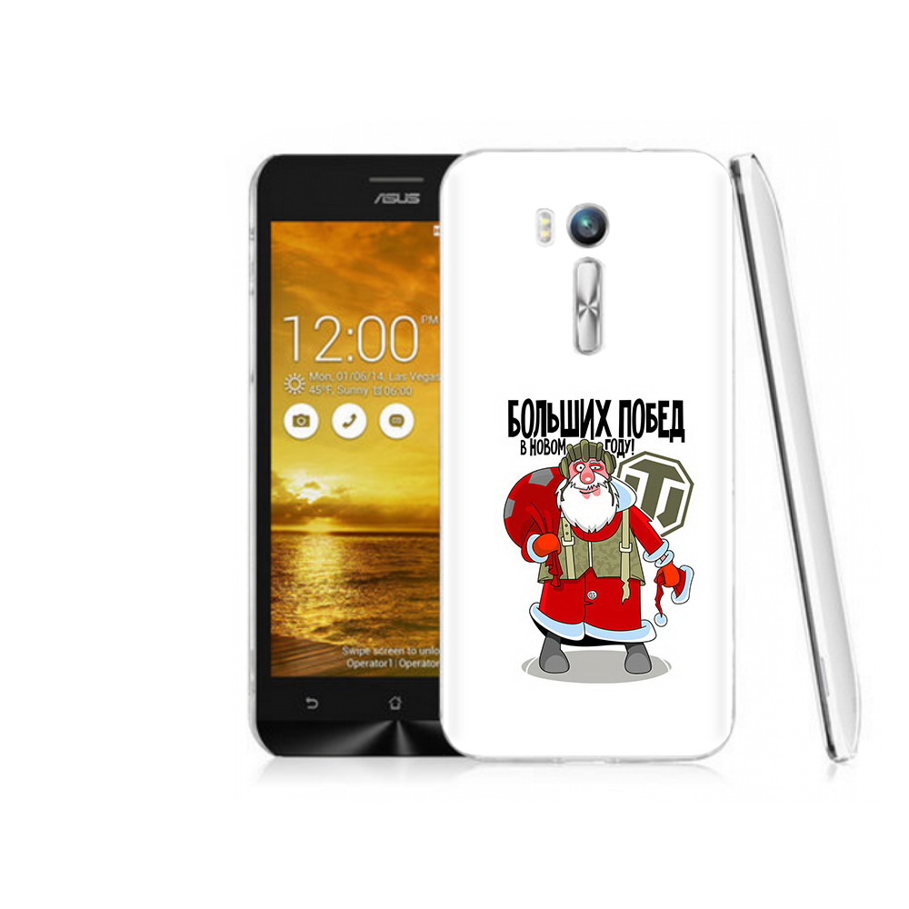 

Чехол MyPads Tocco для Asus ZenFone Go (ZB551KL) Дед мороз и World of Tanks, Прозрачный, Tocco