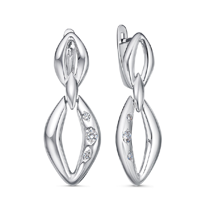 

Серьги из серебра с фианитом Del'ta с1201419, с1201419