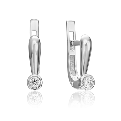 

Серьги из белого золота с бриллиантом PLATINA jewelry 02-0266-00-101-1120-30, 02-0266-00-101-1120-30