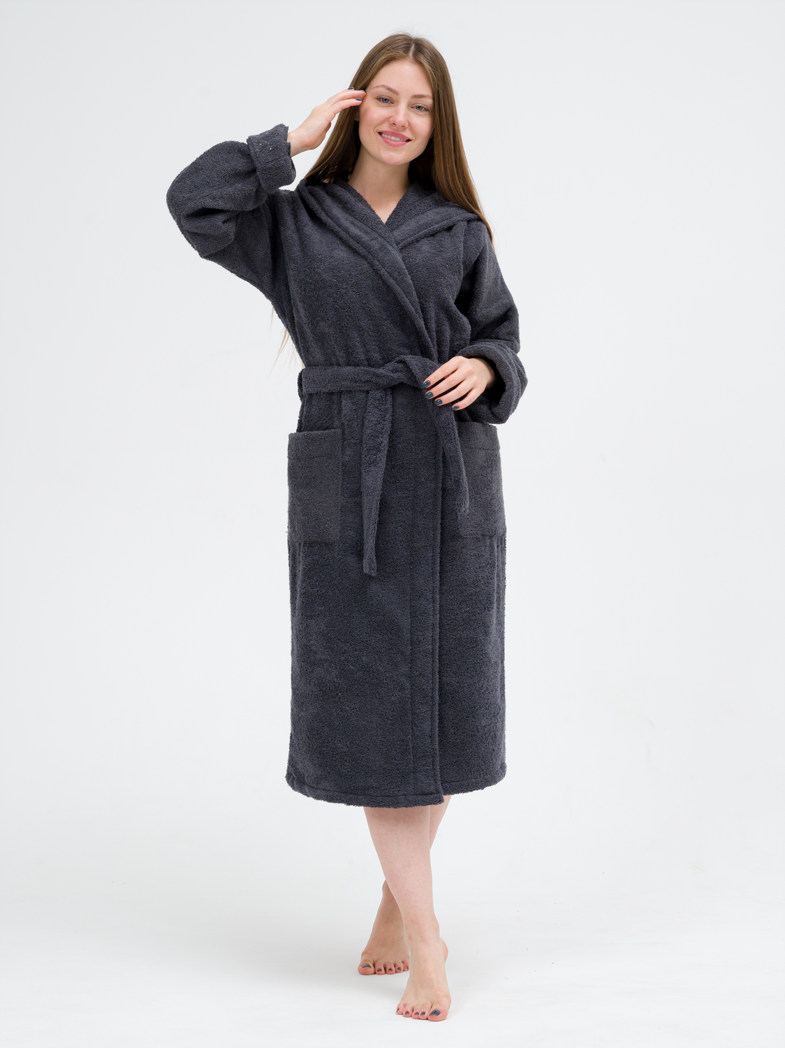 Халат женский Bio-Textiles HMW серый 52-54 RU 4200₽