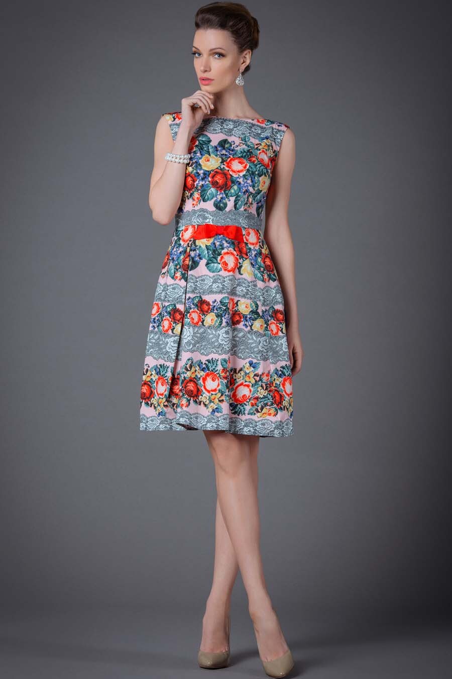 Платье женское Арт-Деко P-731 разноцветное 44 RU