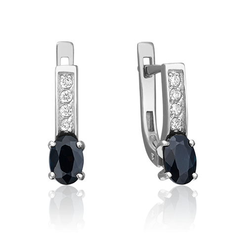 

Серьги из белого золота с сапфиром/бриллиантом PLATINA jewelry 02-0304-00-105-1120-30, 02-0304-00-105-1120-30