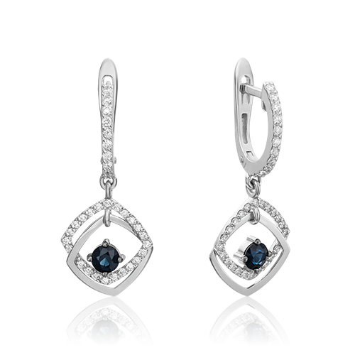 

Серьги из белого золота с сапфиром/бриллиантом PLATINA jewelry 02-0803-00-105-1120-30, 02-0803-00-105-1120-30