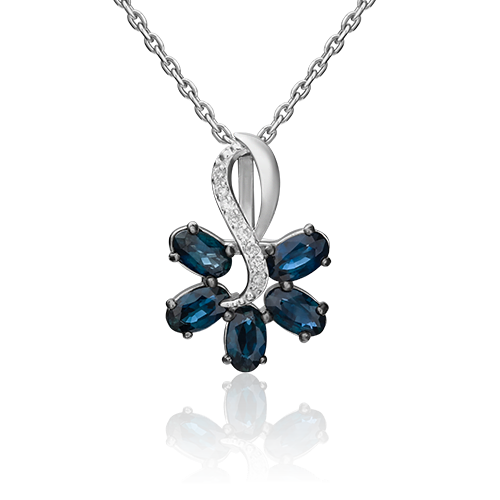 

Кулон из белого золота PLATINA jewelry 03-0461-00-105-1120-30, бриллиант/сапфир, 03-0461-00-105-1120-30