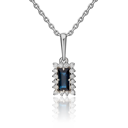 

Кулон из белого золота PLATINA jewelry 03-0529-00-105-1120-30, сапфир/бриллиант, 03-0529-00-105-1120-30
