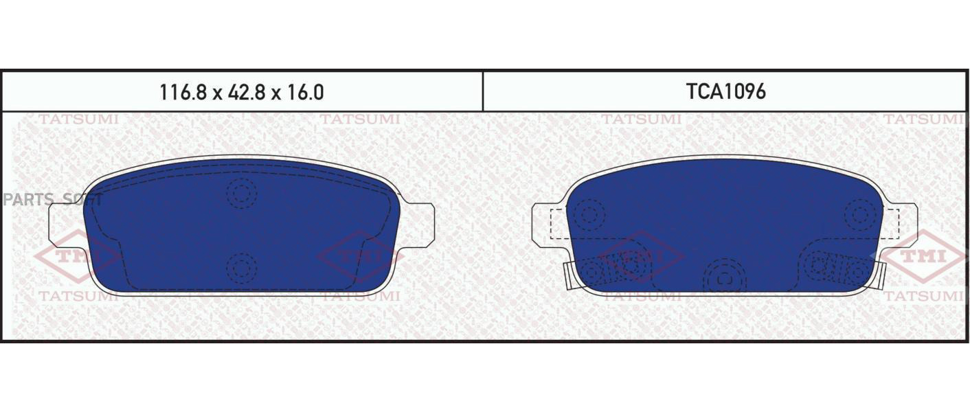 

Колодки дисковые задние CHEVROLET Cruze 09>, OPEL Astra J/Mokka/Zafira 12> TCA1096