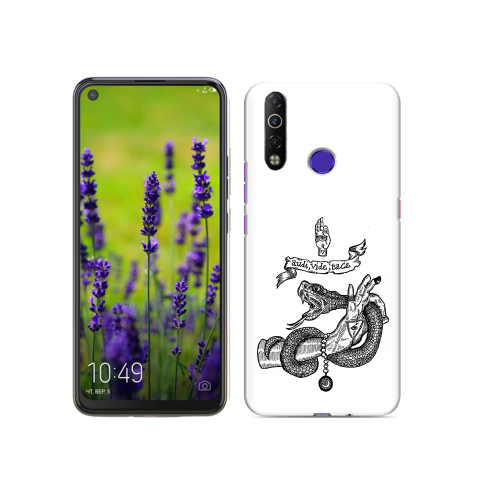 

Чехол MyPads Tocco для Tecno Camon 12 Air змея на руке рисунок, Прозрачный, Tocco