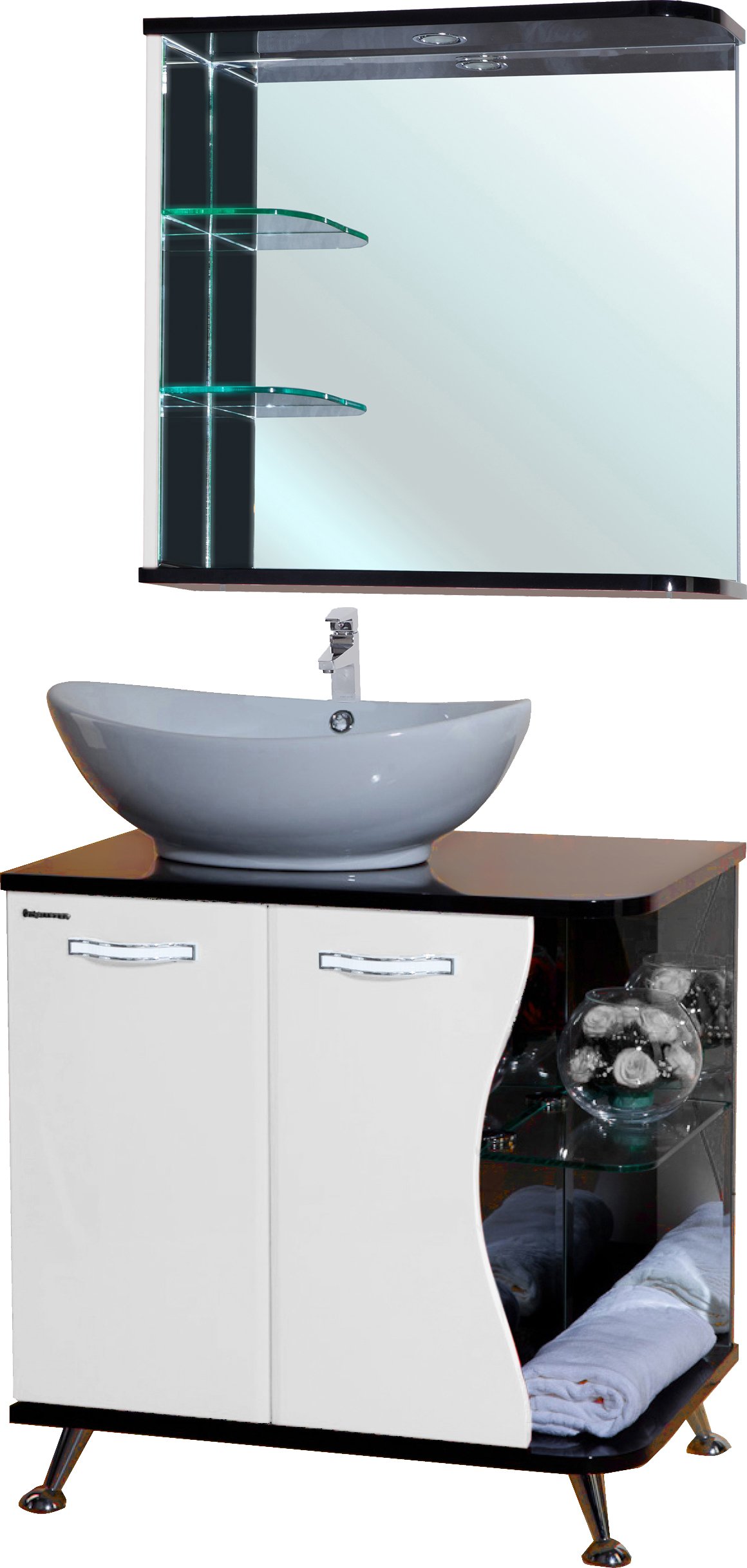 

Bellezza Мебель для ванной Bellezza Рио 70 L, черно-белая